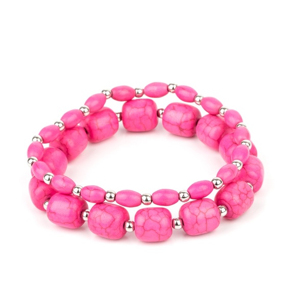 Pink Cracklestone bracelet - Picture 2 of 2